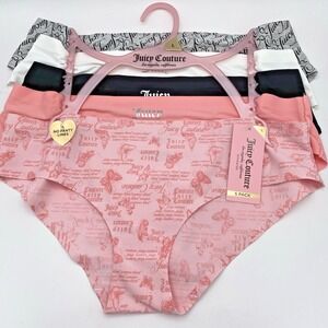 Juicy Couture 5 Pk Hipster Panties Size Large No‎ Panty Lines Smooth Tagless NWT